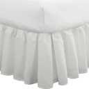 Fresh Ideas Bedding Ruffled Bed Skirt, Classic 14 Drop Length, Gathered Styling, Cali King, White