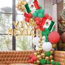 Mexico Balloon Arch Garland Kit, 154 pcs Green White Red Gold Mexico Flag VIVA Foil balloons for Mexico Independence Day JDia De La Independencia Theme Birthday 16th September Party Decoration (Green)