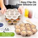 KeaBabies Silicone Food Freezer Trays with Lid, 2oz x 10 Pods Baby Food Storage Containers, Easy Puree Meal Prep, Breast Milk Silicone Freezer Molds, Dishwasher, Microwave Safe, BPA-Free (Chai Latte)
