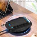 Small Wallet for Women with Rechargeable Find My Tracker Built-in, Zipper Accordion Credit Card Holder with Keyring, Anti-loss Fashion Minimalist Slim, Black