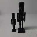 2 Pack Christmas Wooden Nutcracker Traditional Christmas Decorations Nutcracker Figure Statue for Xmas Festive Holiday Tabletop Home Decor(Black,12 Inch,8 Inch)