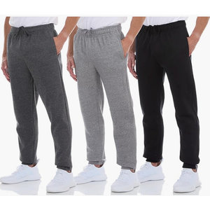 DARESAY Mens 3 Pack Dry Fit Fleece Athletic Workout Jogger Sweatpants for Men with Pockets and Drawstring Size XXL