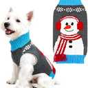 UETZLTB Dog Christmas Sweater Ugly Snowman Pet Sweaters Clothes Holiday Xmas Puppy Outfit Present for Small Medium Large Dogs Cats Boys Girls Turtleneck Knit Soft Warm Doggy Apparel (Grey Snowman,L)