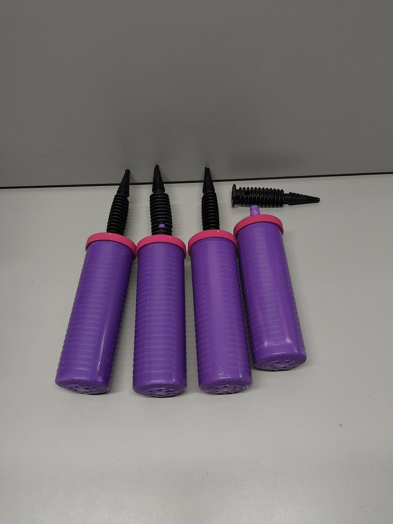 Balloon Pump Hand Held, Inflator Air Pump for Balloons - 4Way Dual Action, 4Pack: Friends can Help - Easy to Use - Sturdy Ballon Inflator Pump