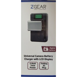ZGEAR - Universal Camera Battery Charger W/LCD Charge Display ZGEAR - Universal Camera Battery Charger W/LCD Charge Display