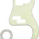 13-Hole Precision P Bass Pickguard, Without Truss Rod Cutout, Scratch Resistant Design for American & Mexico P Bass, Mint Green 3ply
