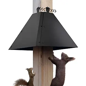 Metal Squirrel Baffle for 4x4 Post, 18 Inch Baffle for Bird Feeder, Outside Wooden Pole Mount Squirrel Guards for Bird Feeders to Deter Squirrels,Raccoons (4x4)