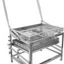 Ergocar Charcoal Grill Outdoor Multi-Function Portable Rotatable Adjustable Height 4-Tier Charcoal Tray Ideal For Outdoor Smoking, Picnics, Camping Barbecues