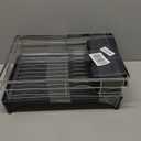 SAYZH Dish Drying Rack - Stainless Steel Dish Rack for Kitchen Counter, Large-Capacity Dish Drainer with Cutlery Holder, Kitchen Organizer for Dishes, Spoons and Forks, Silver