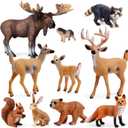 10pcs Forest Animals Figures, Woodland Creatures Figurines, Miniature Toys Cake Toppers