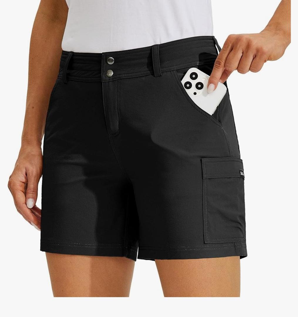 Willit Women's Golf Cargo Shorts Quick Dry Hiking Athletic Casual Summer Shorts with Pockets 5". M