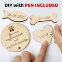 8.6'' Pet Memorial Shadow Box, Rustic Collar Holder Picture Frame, Paw Print Kit, Dog Wooden Sculpture, Pet Hair Fur Jar, Cat Memorial Keychain, Dogs Sympathy Card, Gift for Pet Lovers PSD-4R