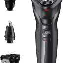 Electric Razor for Men, rategist Rechargeable Electric Shaver, Waterproof Wet Dry Cordless Razor, Adjustable Speeds, with Nose Hair Trimmer, Sideburns Trimmer, Green