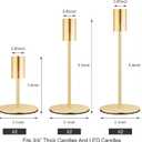 zeochyni Set of 6 French Gold Taper Candle Holders Candlestick Holders, Decor Candle Stick Candle Holder for Table or Mantel Centerpiece, Wedding, Dinning, Party Home Decor