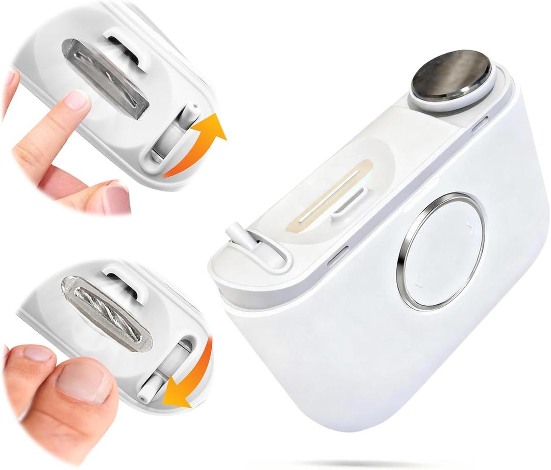 Adjustable Blade Opening Electric Nail Clipper White