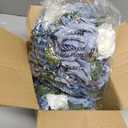 NUPTIO Flower Ball Centerpieces for Tables: Dusty Blue & White Artificial Rose Fake Floral Arrangement for Wedding Party Centerpiece Decorations 9.4 Inch Diameter 2 Pcs