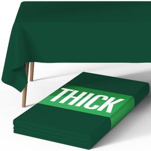 Pureegg Rectangle Table Cloth 60" x 84"  Durable Polyester Tablecloth Offers Reusable & Washable Protection, Ideal for Outdoor Party, Picnic, Wedding, Banquet and Birthday, Hunter Green
