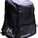 MOMENT MW-PRO Pickleball Bag | 2 Fence Hook Straps | 4 Pockets for Paddles, Balls, Shoes | Spacious Storage | Travel Ready (Silver & Black)