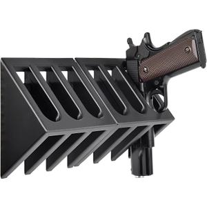 Wall Mount Pistol Rack, 6 Handgun Holder for Gun Cabinet Storage, Pistol Holder for Wall, Shelf, Gun Safe Pistol Holder fits Most Handgun (2pcs)