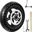 8.5 Inches Scooter Wheel Hub Tyre, Electric Scooter Wheels Replacement Tire, Honeycomb Solid Rear Tire with Disc Brake and 3 Installation Tools, for Mijia M365 Xiaomi/1S