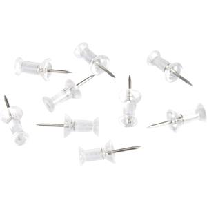 Amazon Basics Push Pins Tacks, Steel Point, Clear Plastic Head, for Bulletin Board, Maps, Posters, and Craft Projects, 100-Pack