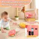 2 x Sachie Dancing Octopus Baby Toy Electric Crawling Octopus with Music & Lights, Rechargeable Sensory Toy for Infants & Toddlers, Fun Learning Gift for Boys & Girls(Pink)