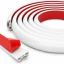 188 Inch Flexible Shower Threshold Water Dam, Self-Adhesive Collapsible Waterproof Seal Strip, Shower Pan Water Stopper Barrier, Shower Base Water Guard for Bathroom Tile, Bathtub and Wet Floor