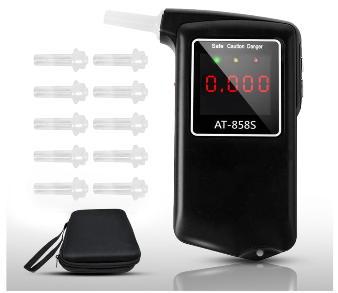 Breathalyzer, 2026 Breathalyzers for Alcohol with LCD Digital Display Personal Portable Alcohol Breathalyzer Testerfor Home and Party Use (Includes 10 Mouthpieces)