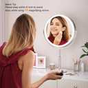 Hasipu 10 LED Makeup Mirror with 7X Magnification - Rechargeable Vanity Mirror, 3 Color Modes, Touch Control, 360 Rotation & Adjustable Height (Antique Silver)