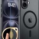 zapica Magnetic for iPhone 16 Case, Upgraded [Camera Control Button] [Full Camera Protection] [with 1 Screen Protector] Translucent Matte Shockproof Protective Phone Cover, Midnight Black