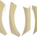 6Pcs/Set Carbon Fiber ABS Inner Interior Door Panel Pull Handle Cover for BMW E90 325i 328i 335i 330i 2006 2007 2008 2009 2010 2011 (Beige)