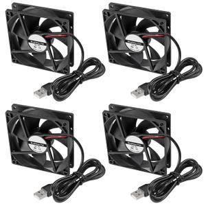 4pcs 9225 92mm x 92mm x 25mm DC 12V 2Pin Computer Fan High Speed Muffin Fan Cooling Fan,UL-Certified for 3D Printer Computer Case Fan (5V USB)