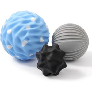 HODEMI Massage Ball Set, Textured, Spiky, Lacrosse Ball for Deep Tissue Muscle Massage, Myofascial Release, Trigger Points, Mobility - Back, Hip, Neck and Foot Fascia Massage Ball with Mesh Bag