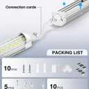 ELEKICO 6 Pack 50w 4ft Led Shop Light, Super Bright 7500lm 5000k V Shape 4' Led Shop Lights, Linkable 4 Foot Led Shop Lights for Garage Warehouse, Supermarket, Basement, Barn, Storage Area