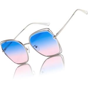 DUCO Oversized Fashion Sunglasses for Women Colorful UV Protection Lens Trendy Retro Designer Sunglasses DC1226