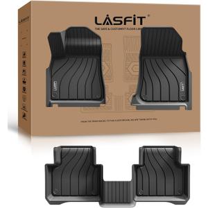 LASFIT Floor Mats for Porsche Cayenne 2019-2026 All Weather Floor Liner TPE Custom Fit 1st & 2nd Row Car Mats for Porsche Cayenne Automotive Accessories, Black, Easy to Clean