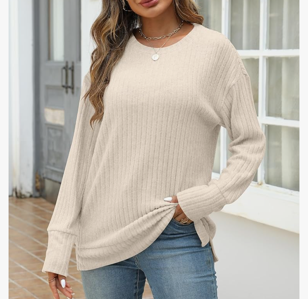ANRABESS Women Long Sleeve Shirts Business Casual Tunic Tops Fall Lightweight Sweaters Dressy Blouses 2025 Fashion Outfits XXL