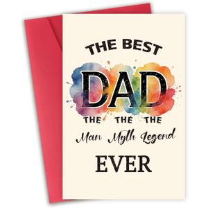 2 x Happy Father's Day Birthday Praising Greeting Card-The Best Dad,Unique Thank You Gift For Dad Special Occasion From Children