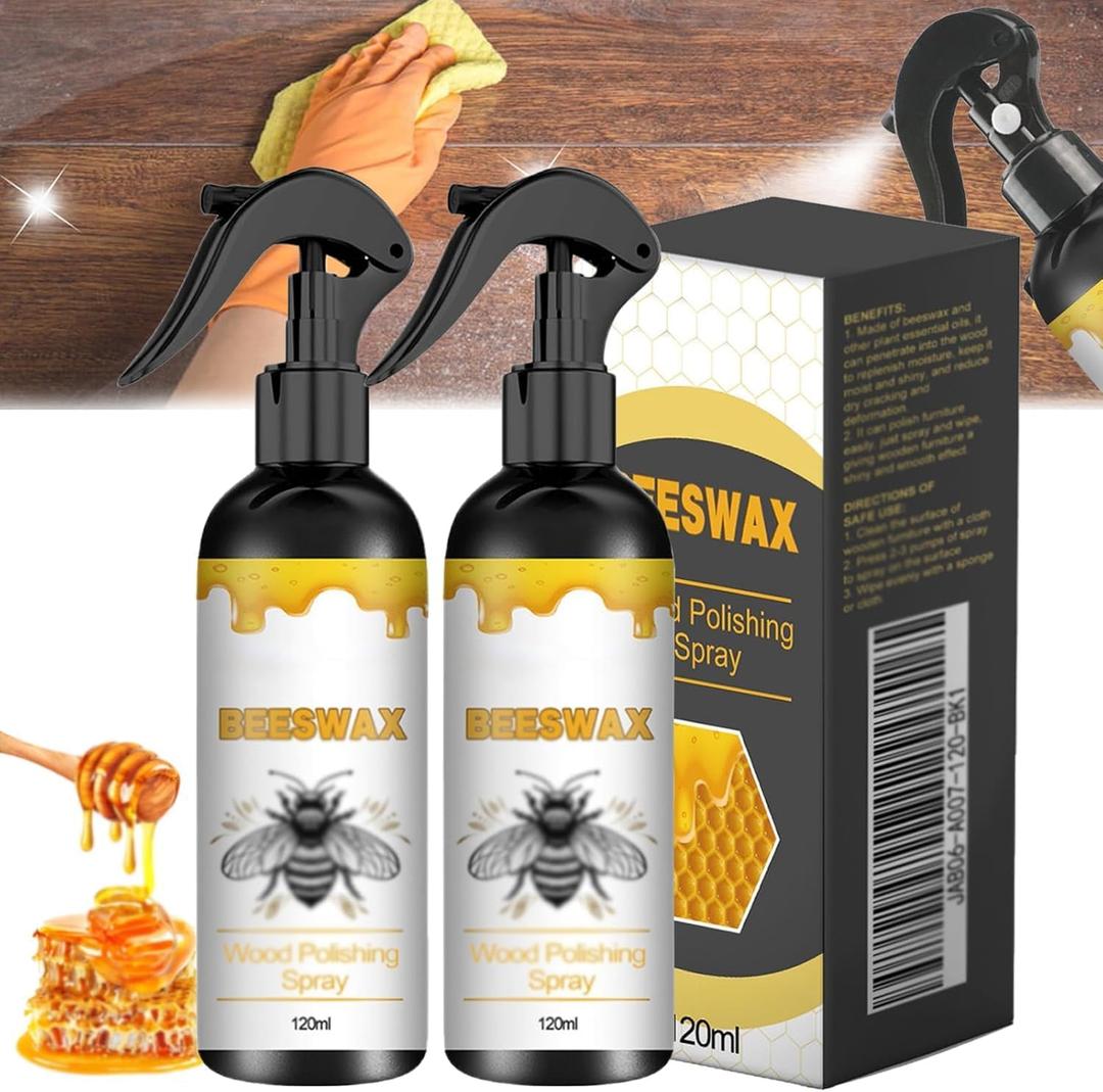 Natural Beeswax Care Spray & Restorer, 2025 New Bees Wax Furniture Polish and Cleaner, Beeswax Furniture Polish for Wood, For Living Room, Kitchen, Furnishings and Wooden Floors (2PCS)