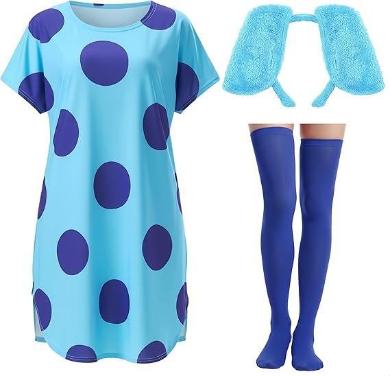 Mepase Women Halloween Costume Include T-Shirt and Dog Ears Headband for Cosplay Party