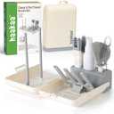 haakaa Travel Bottle Brush Set 7-in-1 Baby Bottle Cleaner Kit with Bottle Brush, 360 Brush, Straw Brush, U-Shaped Brush, Spray Bottle & Drying Rack for Home and Travel