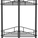 HuggieGems 4 Tier Floor Standing Corner Shower Caddy Organizer Shelf with Hooks, Bathroom Shelves Stand Rack, Black