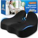 Seat Cushion, Memory Foam Office Chair Seat Cushion for Office Chairs/Car/Long Trip/Desk Chair/Gaming, Extra Large Size for Sciatica & Hip & Tailbone Pain Relief, Sciatica Support (Black)