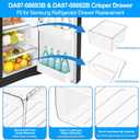 UPGRADED DA97-08693B Refrigerator Crisper Drawer & DA97-08692B Fridge Drawer Bin Compatible with Samsung Refrigerator Drawer Parts RS25J500DSR RS25H5000SR RS25J500DSG RS261MDRS Crisper Drawers