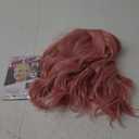 BUFASHION 14" Women Short Wavy Curly Wig Light Pink Bob Wig Cosplay Halloween Synthetic Wigs with Side Bang Wig(Light Pink)