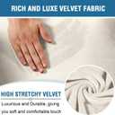 H.VERSAILTEX Velvet Stretch Recliner Couch Covers 4-Pieces Style Recliner Chair Covers Recliner Cover for Reclining Chair Slipcovers Feature Non Slip Form Fitted Thick Soft Washable, Ivory
