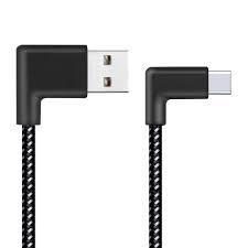 Micro USB to C Cable, 3M, 90 Degree Right Angle Braided Charging Data Sync Cord 2PCS