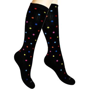 SocksLane Cotton Compression Socks, 1520 mmHg Graduated Support, Knee-High Medical Compression (Color Dots M/L)