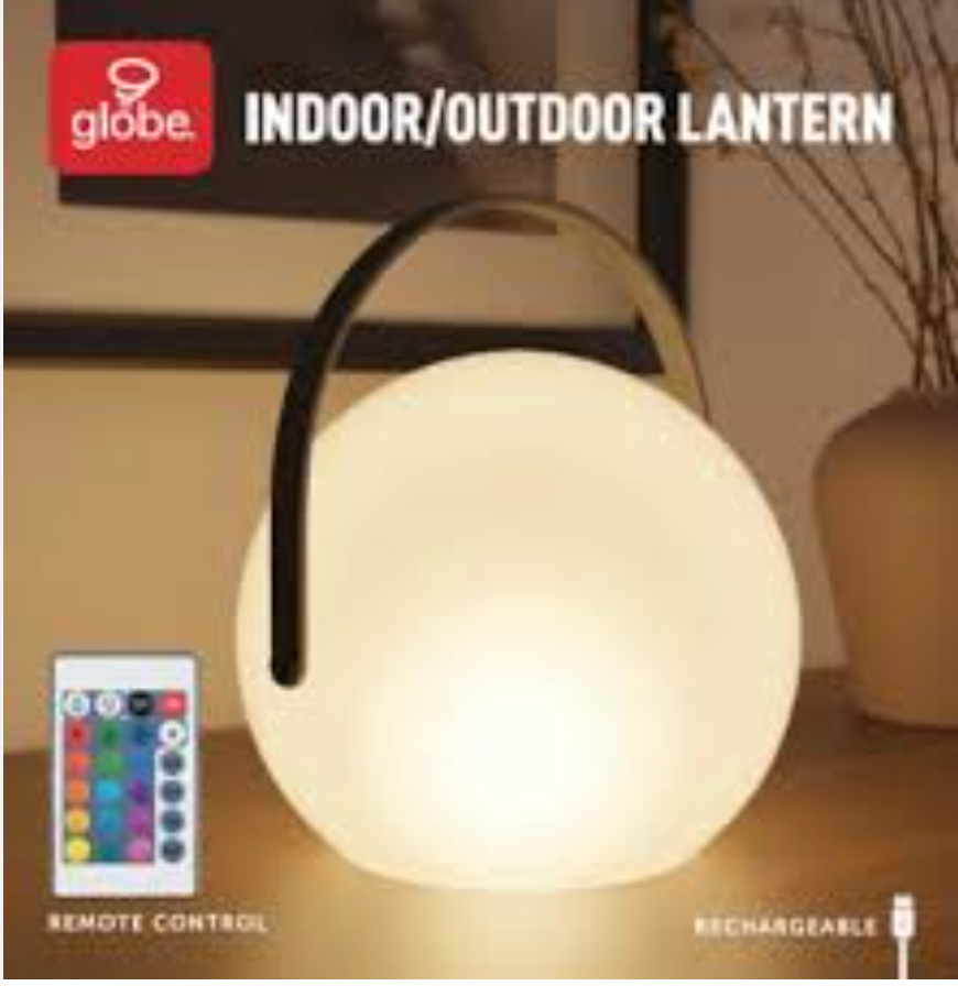 Globe Outdoor/Indoor Lantern Remote control Rechargeable