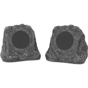 Victrola Outdoor Rock Speaker (Pair)  IPX4 Rechargeable Outdoor Bluetooth Speakers for Garden, Patio, Built for All Seasons, Wireless Music Streaming (Charcoal)
